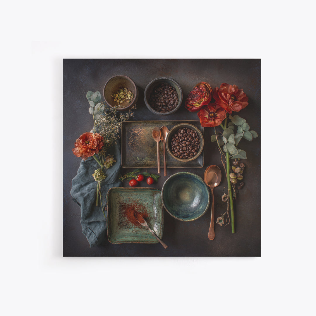 Moody Dark Roast Still Life Framed Canvas Print, Coffee Shop Art, Canvas Wall Art, Cafe Decor, Fine Art, Cafe, Bedroom Wall Art, CSA-1x1-8