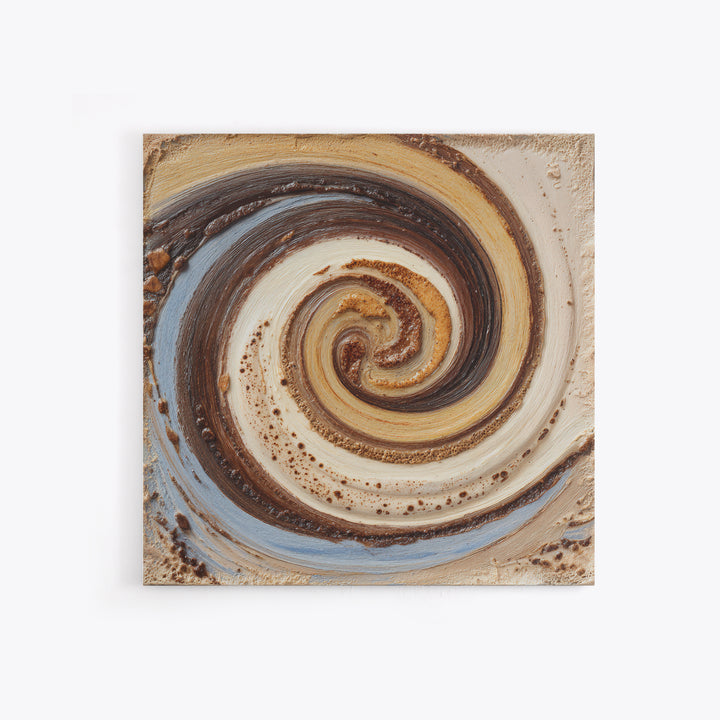 Abstract Brown and Cream Coffee Swirl Canvas Print, Coffee Shop Art, Statement Artwork, Cafe Decor, Abstract Art, Cafe, CSA-1x1-9