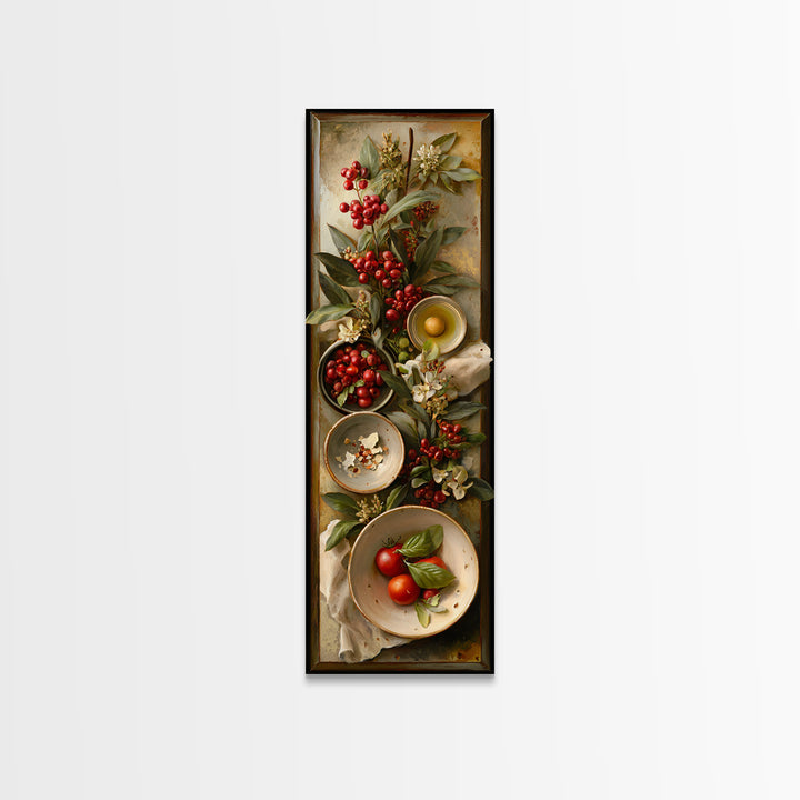 Botanical Coffee Plant Branch Canvas Print, Coffee Shop Art, Neutral Decor, Cafe Decor, Oil Painting, Cafe, Home Decor, CSA-1x3-18