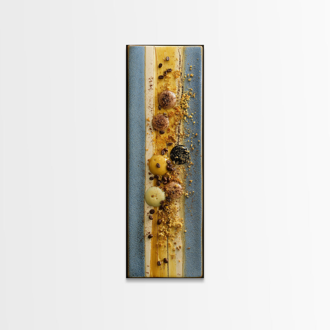 Roasted Beans Falling Through Dark Space Canvas Print, Coffee Shop Art, Dark Academia Decor, Cafe Decor, Fine Art, Cafe, CSA-1x3-56
