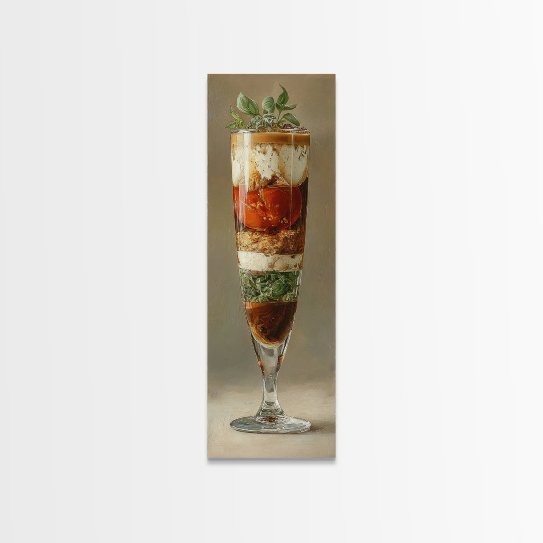 Iced Coffee Glass Framed Canvas Print, Coffee Shop Art, Gallery Decor, Cafe Decor, Fine Art, Cafe, Wall Art, Home Decor, CSA-1x3-71
