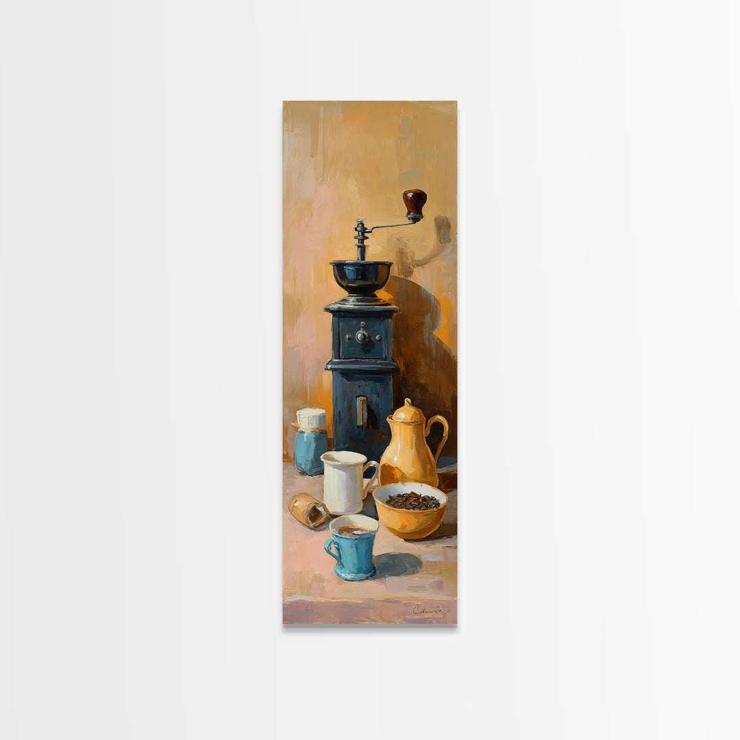 Coffee Grinder Antique Still Life Canvas Print, Coffee Shop Art, Bedroom Wall Art, Cafe Decor, Fine Art, Cafe, Modern Decor, CSA-1x3-72