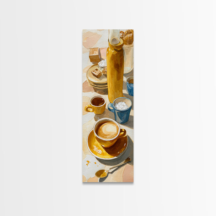 Minimal Line Art of a Cup and Canvas Print, Coffee Shop Art, Statement Artwork, Cafe Decor, Abstract Art, Cafe, Art Print, CSA-1x3-78
