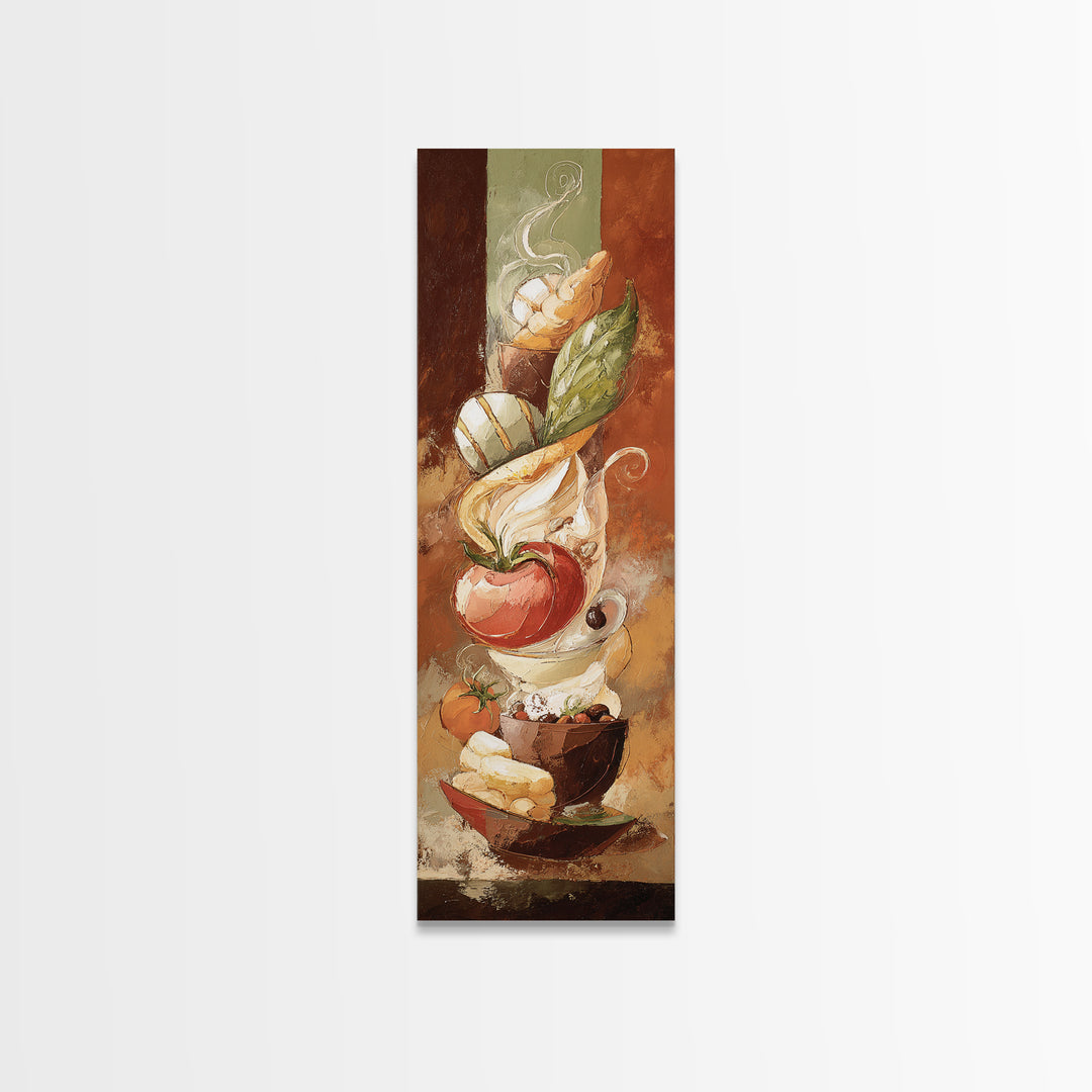 Abstract Brown and Cream Coffee Swirl Canvas Print, Coffee Shop Art, Printable Wall Art, Cafe Decor, Abstract Art, Cafe, CSA-1x3-93