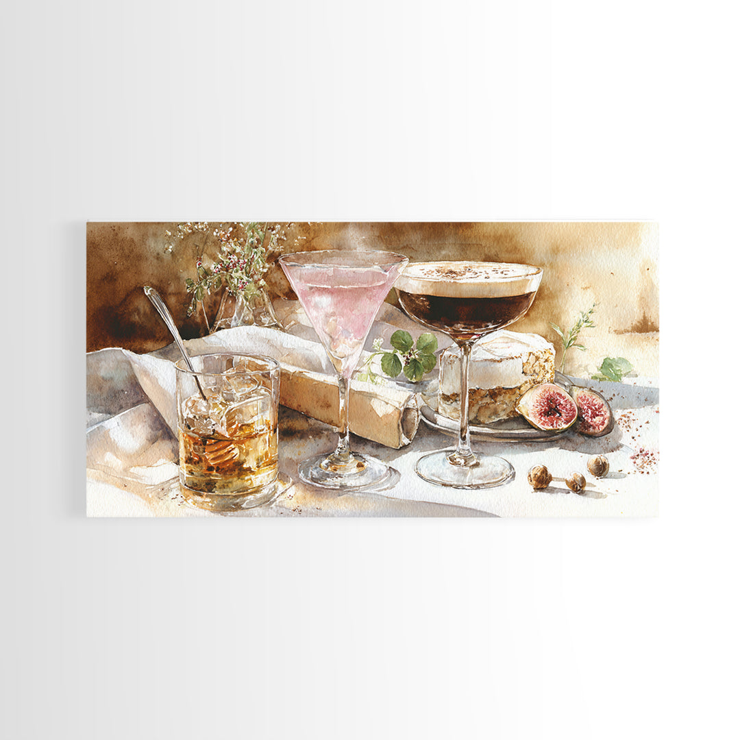 Espresso Martini Coffee Cocktail Still Life Framed Canvas Print, Coffee Shop Art, Printable, Cafe Decor, Fine Art, Cafe, CSA-2x1-13