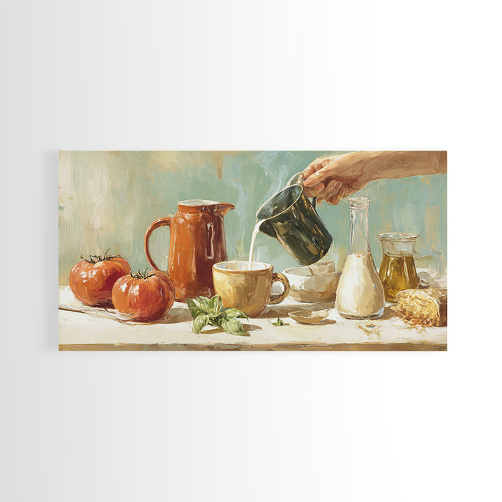 Barista Hands Pouring Milk into Espresso Canvas Print, Coffee Shop Art, Printable Wall Art, Cafe Decor, Fine Art, Cafe, CSA-2x1-17