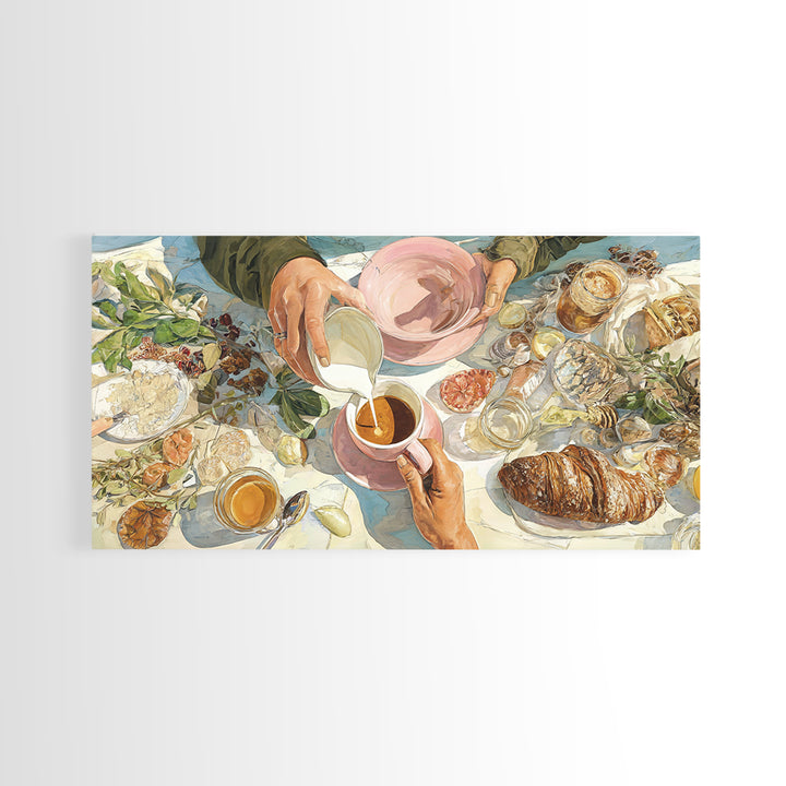 Barista Hands Pouring Milk into Espresso Canvas Print, Coffee Shop Art, Printable Wall Art, Cafe Decor, Fine Art, Cafe, CSA-2x1-41