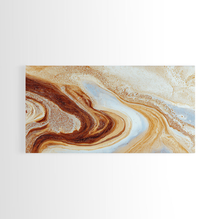 Abstract Brown and Cream Coffee Swirl Canvas Print, Coffee Shop Art, Kitchen Gift, Cafe Decor, Abstract Art, Cafe, Coffee Art, CSA-2x1-53