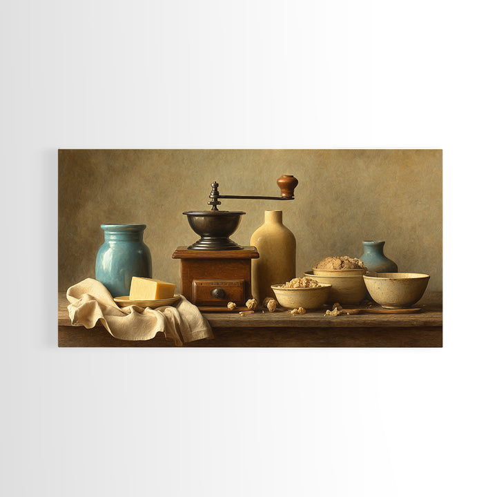 Coffee Grinder Antique Still Life Framed Canvas Print, Coffee Shop Art, Printable Wall Art, Cafe Decor, Fine Art, Cafe, CSA-2x1-56
