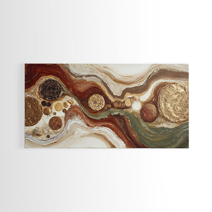Abstract Brown and Cream Coffee Swirl Canvas Print, Coffee Shop Art, Kitchen Gift, Cafe Decor, Abstract Art, Cafe, Coffee Art, CSA-2x1-77