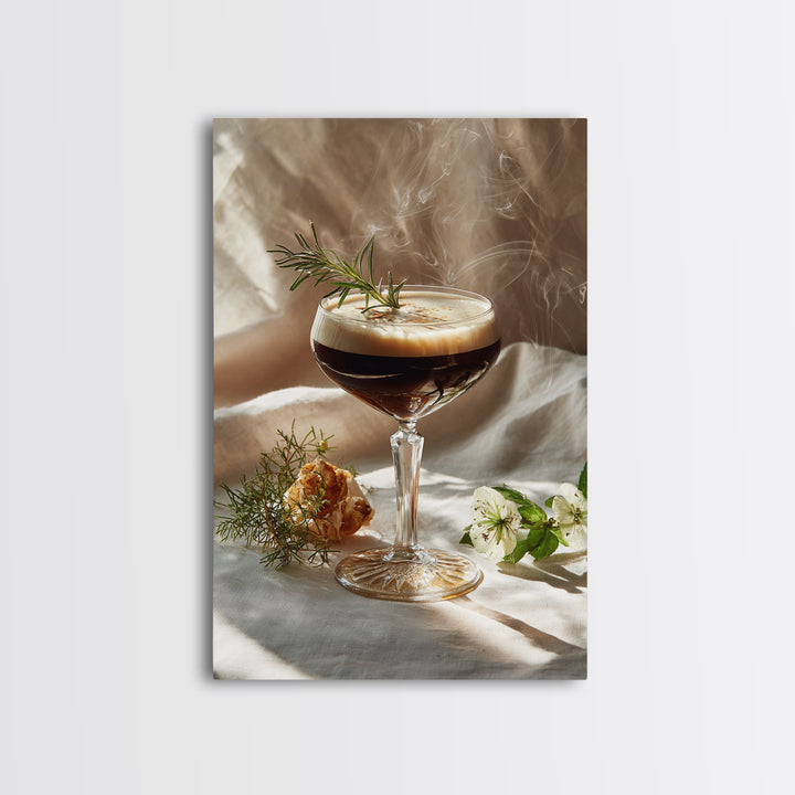 Espresso Martini Coffee Cocktail Still Life Framed Canvas Print, Coffee Shop Art, Canvas Wall Art, Cafe Decor, Fine Art, Cafe, CSA-2x3-1