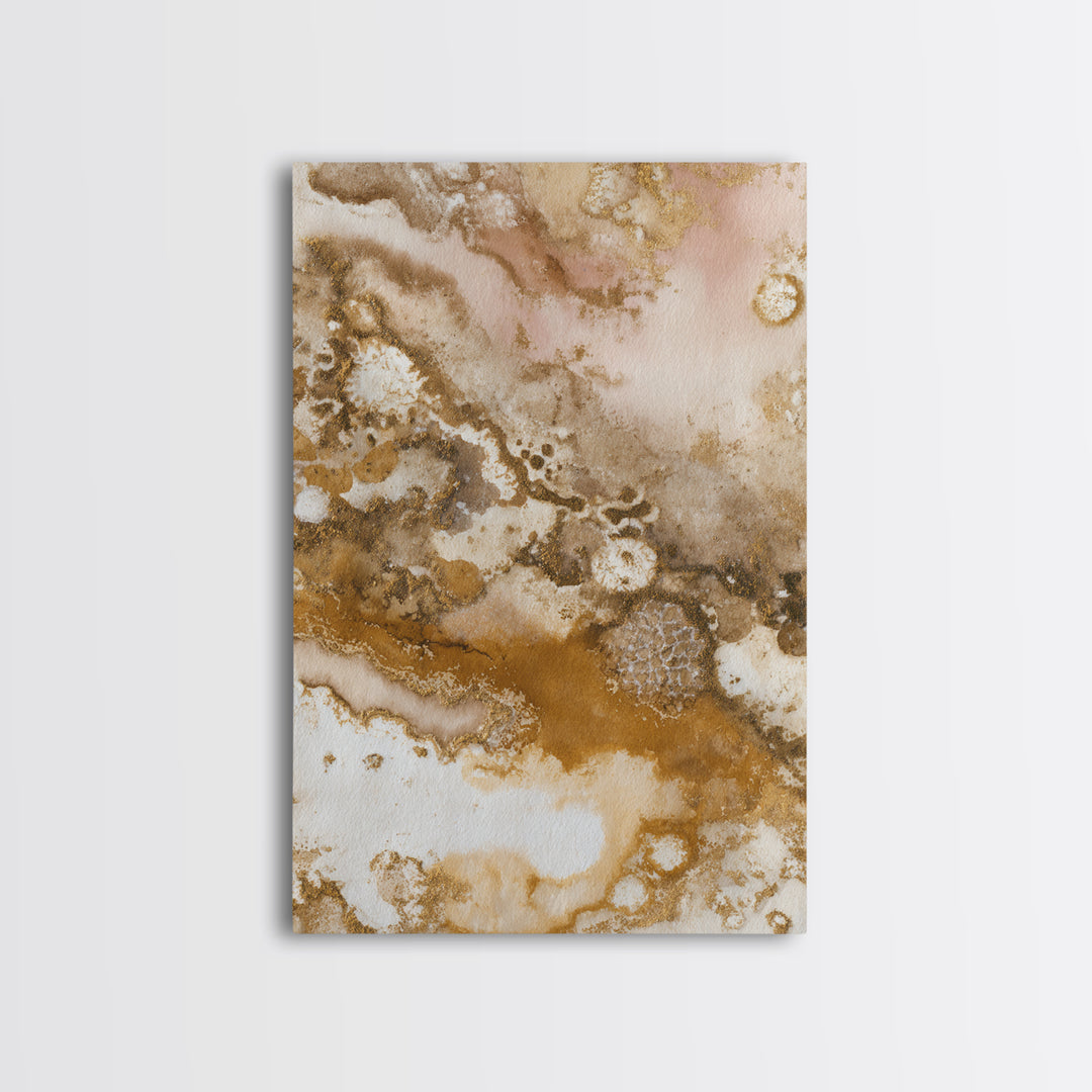 Abstract Brown and Cream Coffee Swirl Framed Canvas Print, Coffee Shop Art, Printable Art, Cafe Decor, Fine Art, Cafe, CSA-2x3-17