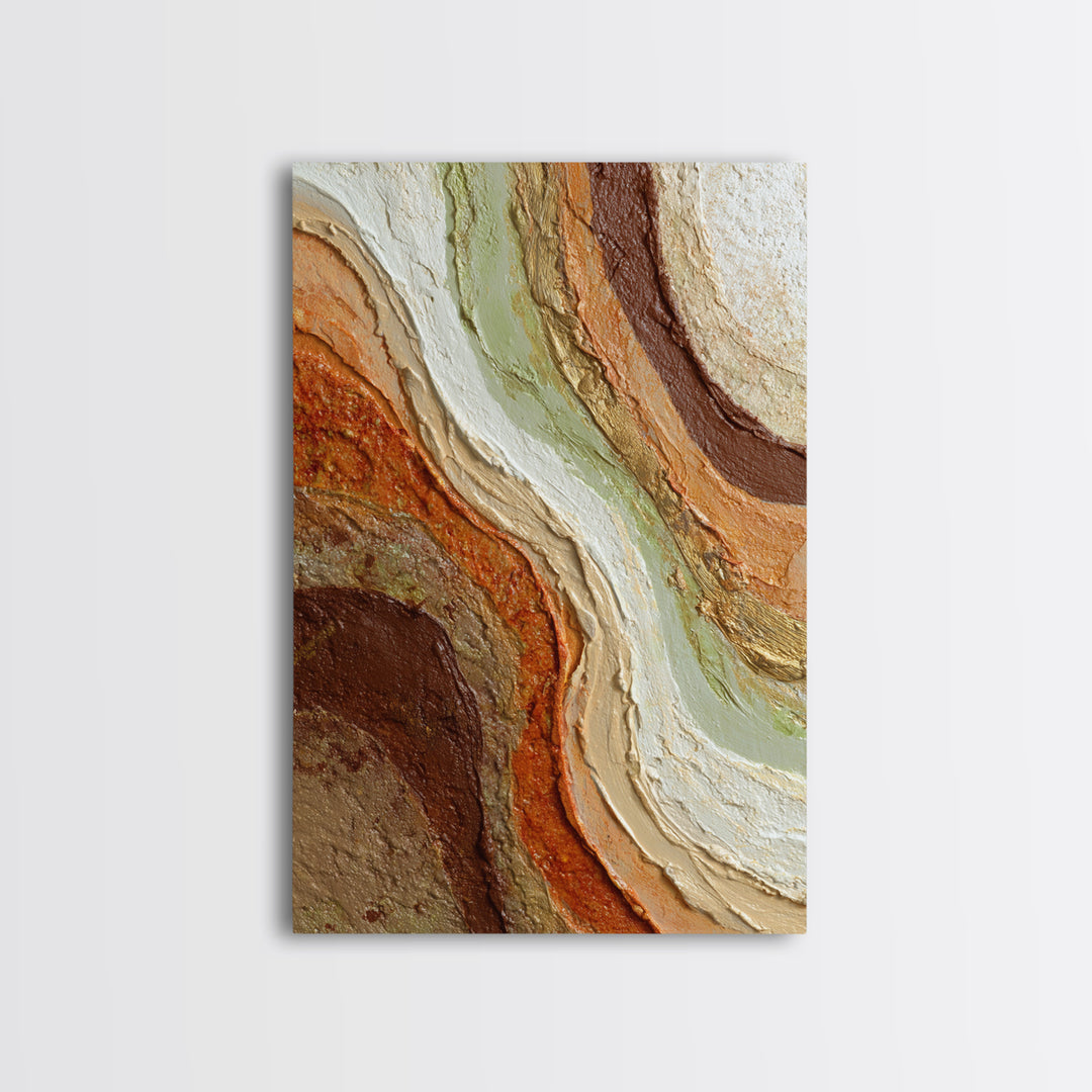 Abstract Brown and Cream Coffee Swirl Canvas Print, Coffee Shop Art, Dopamine Decor, Cafe Decor, Cafe, Coffee Wall Art, CSA-2x3-65