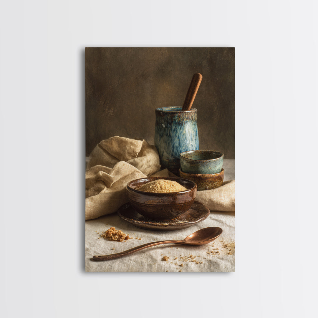 Moody Dark Roast Still Life Framed Canvas Print, Coffee Shop Art, Dark Academia Decor, Cafe Decor, Cafe, Whimsical Art, CSA-2x3-88