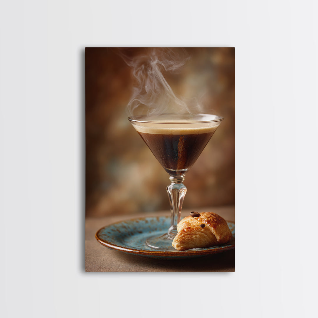 Espresso Martini Coffee Cocktail Still Life Framed Canvas Print, Coffee Shop Art, Canvas Print, Cafe Decor, Fine Art, Cafe, CSA-2x3-97