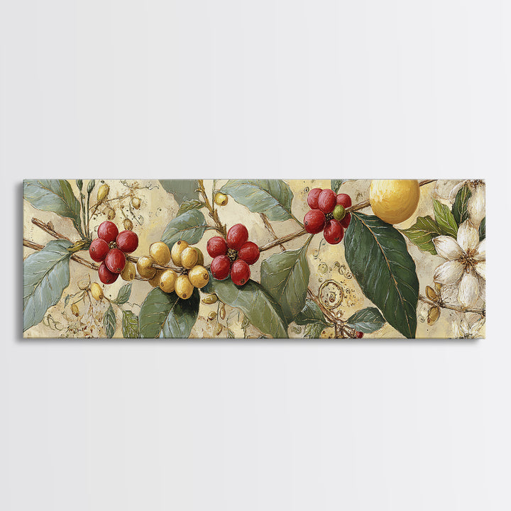 Coffee Farm Landscape Framed Canvas Print, Coffee Shop Art, Gallery Decor, Cafe Decor, Fine Art, Cafe, Wall Art, Home Decor, CSA-3x1-15