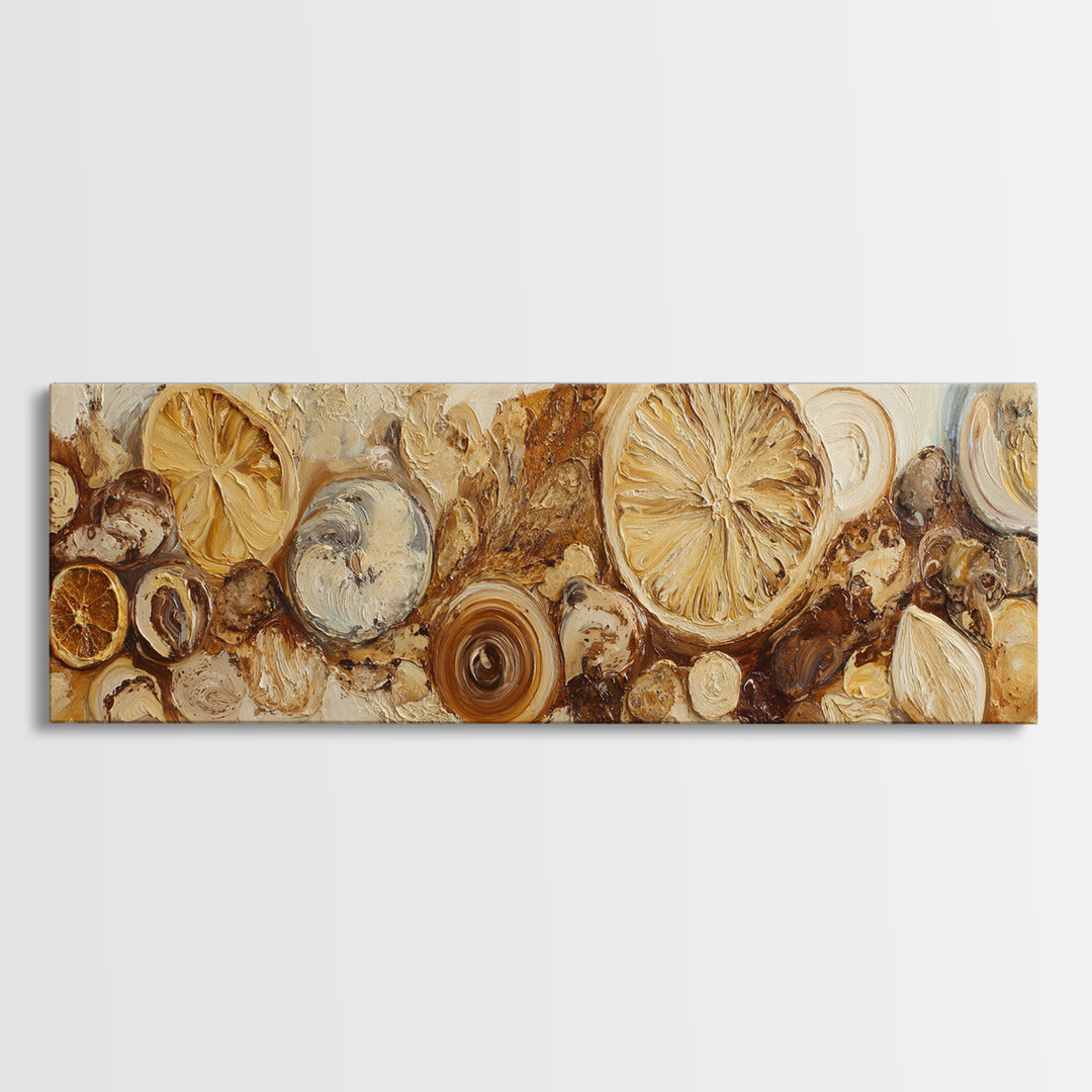 Abstract Brown and Cream Coffee Swirl Canvas Print, Coffee Shop Art, Minimalist Wall Art, Cafe Decor, Fine Art, Cafe, CSA-3x1-25