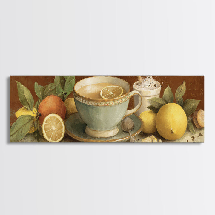 Retro Cafe Poster Coffee Cup Graphic Framed Canvas Print, Coffee Shop Art, Digital Wall Art, Cafe Decor, Fine Art, Cafe, CSA-3x1-47