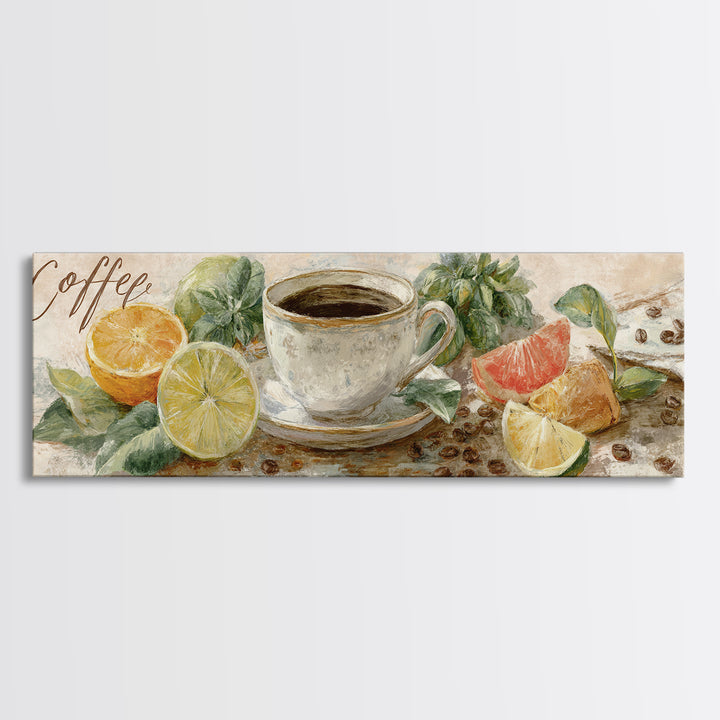 Retro Cafe Poster Coffee Cup Graphic Canvas Print, Coffee Shop Art, Digital Wall Art, Cafe Decor, Cafe, Bedroom Wall Art, CSA-3x1-95