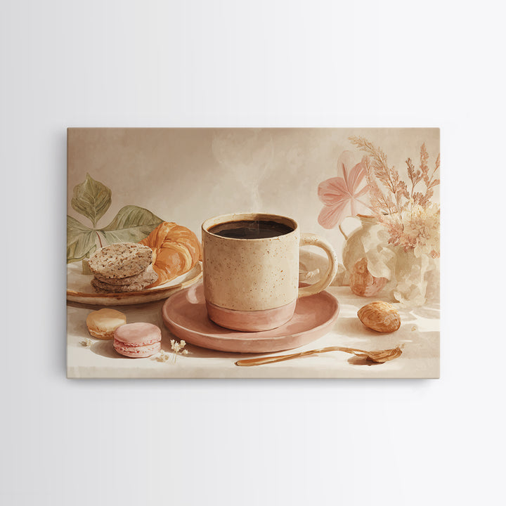Retro Cafe Poster Coffee Cup Graphic Canvas Print, Coffee Shop Art, Modern Decor, Cafe Decor, Fine Art, Cafe, Wall Decor, CSA-3x2-11