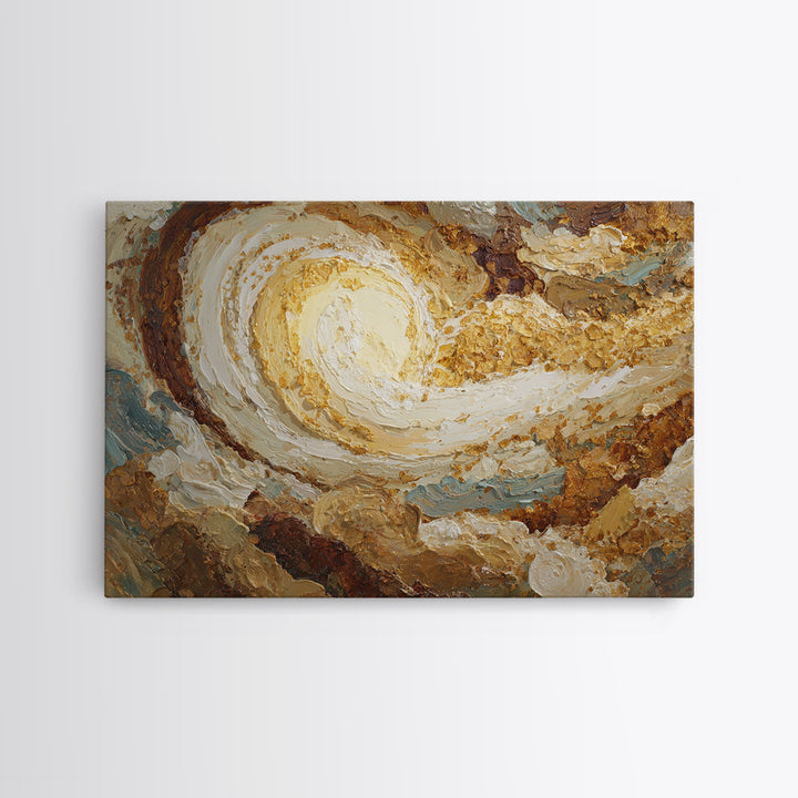 Abstract Brown and Cream Coffee Swirl Framed Canvas Print, Coffee Shop Art, Gothic Wall Art, Cafe Decor, Abstract Art, Cafe, CSA-3x2-13