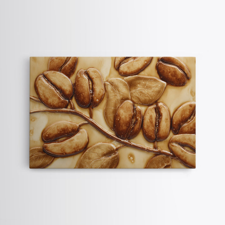 Coffee Bean Pattern Framed Canvas Print, Coffee Shop Art, Statement Artwork, Cafe Decor, Fine Art, Cafe, Art Print, Printable, CSA-3x2-19