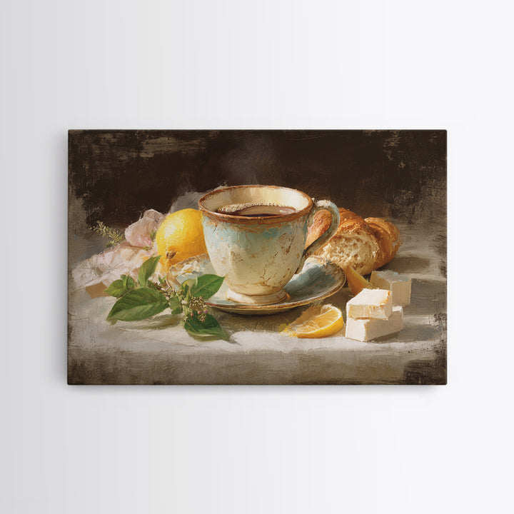 Retro Cafe Poster Coffee Cup Graphic Framed Canvas Print, Coffee Shop Art, Room Decor, Cafe Decor, Cafe, Canvas Wall Art, CSA-3x2-35