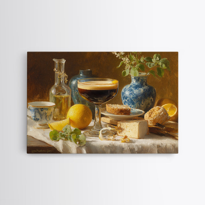 Espresso Martini Coffee Cocktail Still Life Framed Canvas Print, Coffee Shop Art, Gallery Decor, Cafe Decor, Fine Art, Cafe, CSA-3x2-69