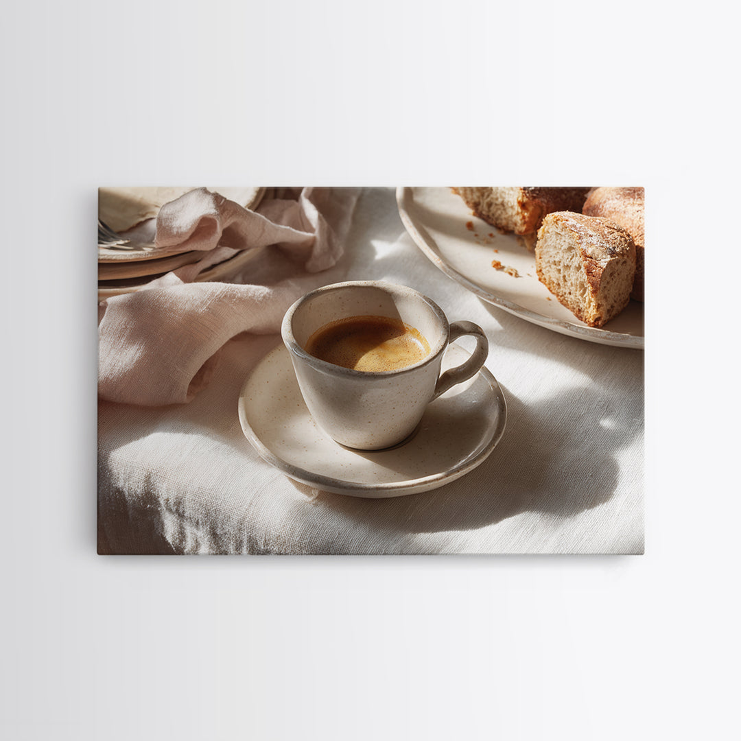 Minimal Line Art of a Cup and Framed Canvas Print, Coffee Shop Art, Bedroom Wall Art, Cafe Decor, Abstract Art, Cafe, CSA-3x2-70