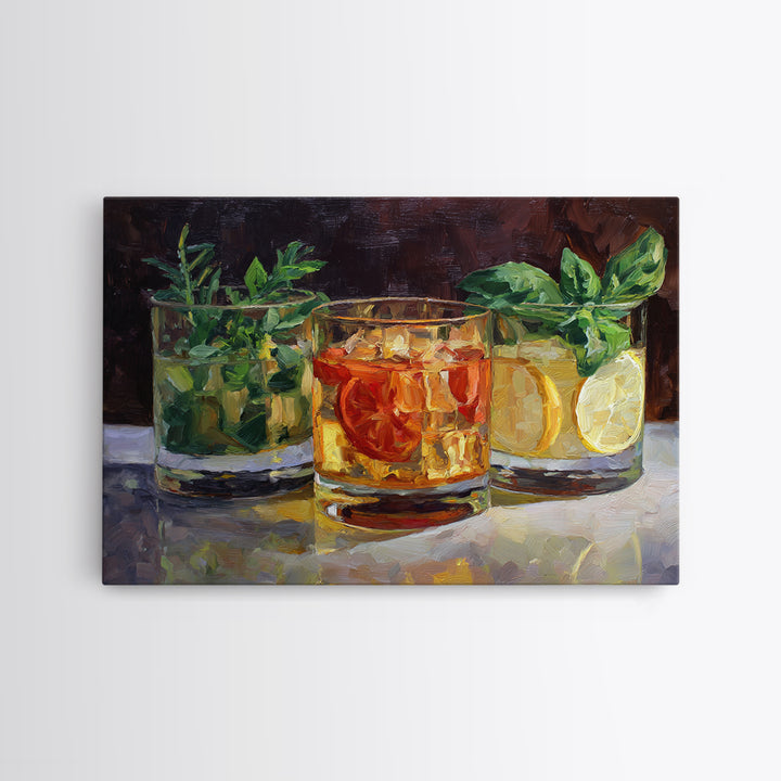 Iced Coffee Glass Framed Canvas Print, Coffee Shop Art, Wall Decor, Cafe Decor, Fine Art, Cafe, Kitchen Gift, Living Room Decor, CSA-3x2-87