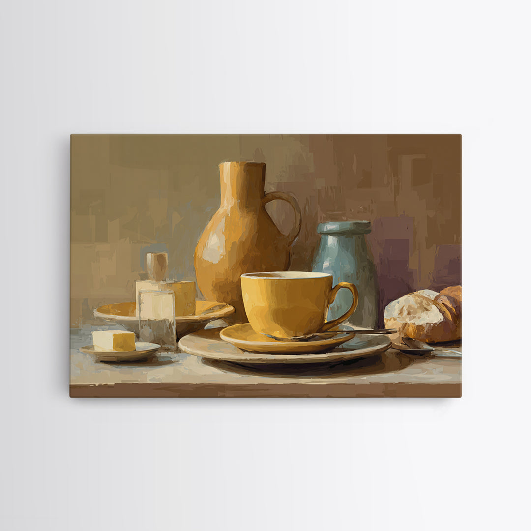 Minimal Line Art of a Cup and Canvas Print, Coffee Shop Art, Minimalist Wall Art, Cafe Decor, Fine Art, Cafe, Room Decor, CSA-3x2-94