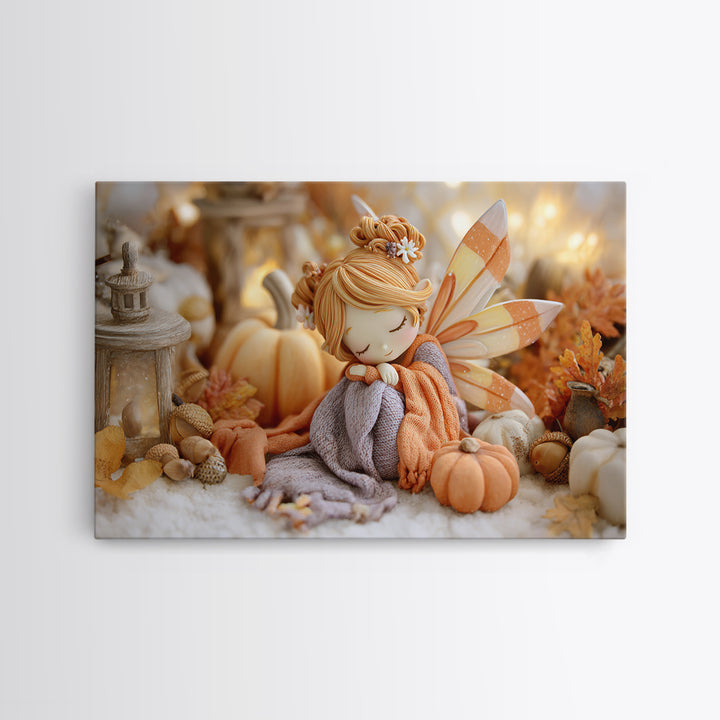 The Candy Corn Fairy, Cute Halloween Wall Art, Landscape Wall Art, Canvas Print, Halloween Kids Decor, Whimsical Wall Art, Horror Wall Art