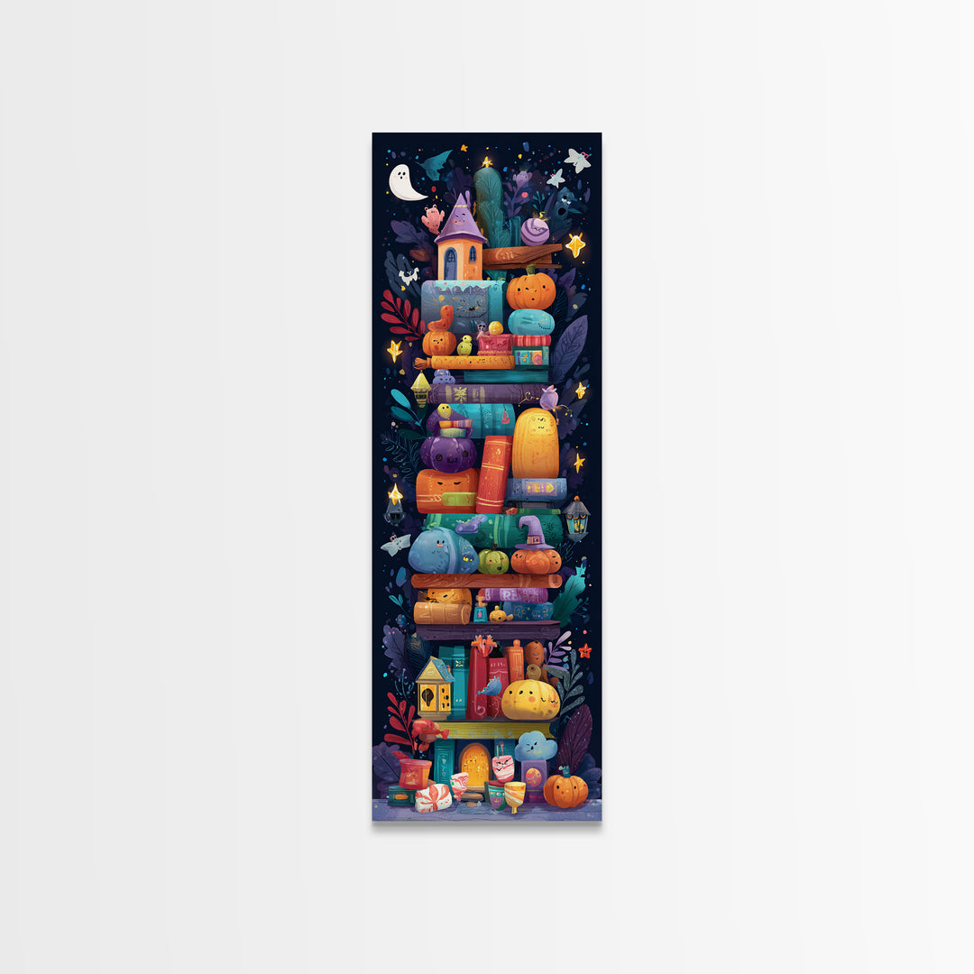 The Enchanted Costume Closet, Vector Halloween Art, Tall Narrow Wall Art, Framed Canvas Print, Cute Halloween Wall Art