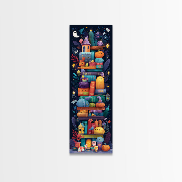 The Enchanted Costume Closet, Vector Halloween Art, Tall Narrow Wall Art, Framed Canvas Print, Cute Halloween Wall Art