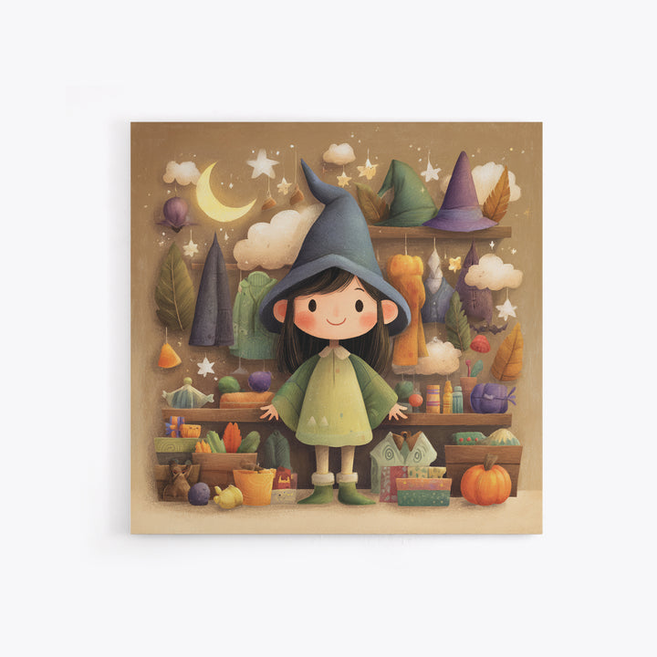 The Enchanted Costume Closet, Pastel Halloween Art, Square Wall Art, Canvas Print, Cute Halloween Wall Art