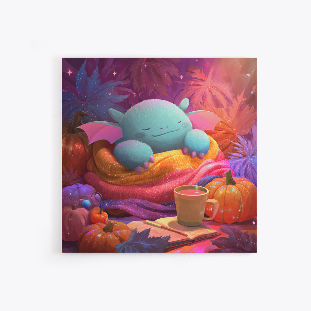 The Monster Hide-And-Seek Game, Synthwave Halloween Art, Square Wall Art, Framed Canvas Print, Retro Halloween Decor, Neon Wall Art