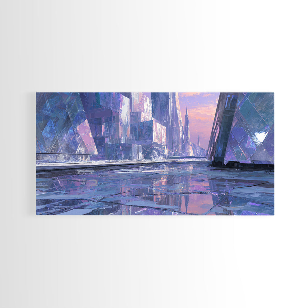 Ai Mask Portrait Framed Canvas Print, Cyberpunk Art, Modern Wall Art, Living Room Decor, Oil Painting, Neon, Minimalist Poster, CYB-2x1-92
