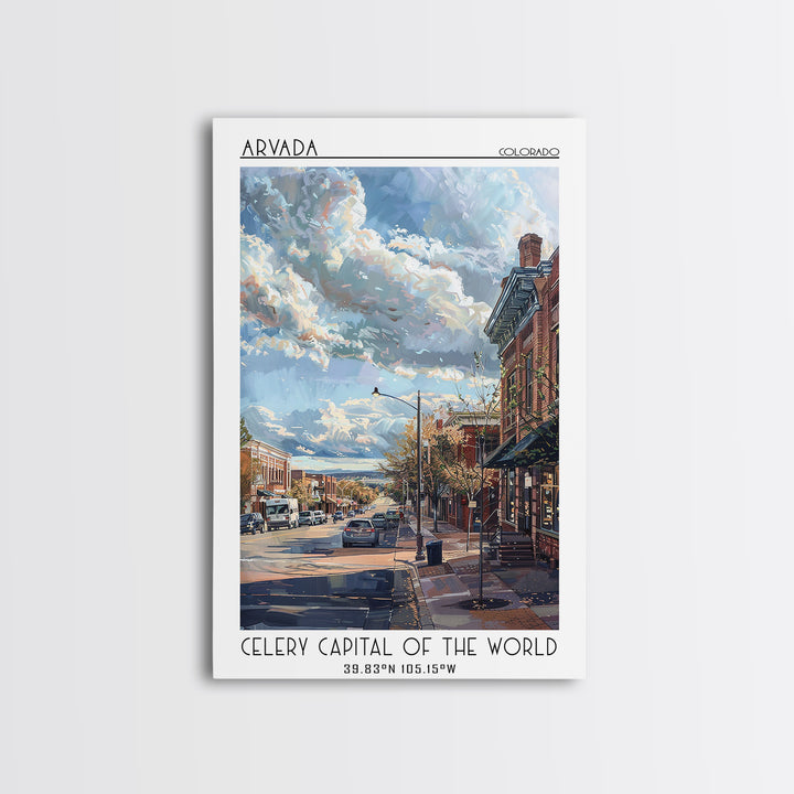 Arvada Travel Poster, Canvas Print, City Travel Poster, Travel Wall Art, Vintage Travel Art, Living Room Wall Art, City Illustration