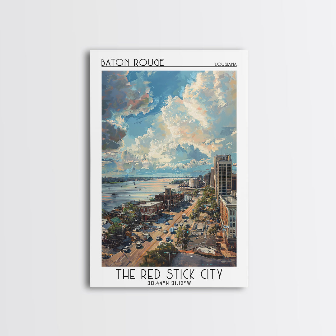 Baton Rouge Travel Poster, Canvas Print, City Travel Poster, Vintage City Poster, Wall Art, Vintage Posters, Art Print, Poster Print