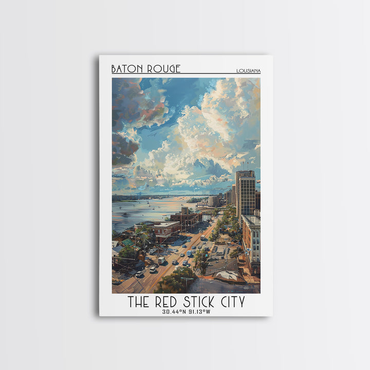 Baton Rouge Travel Poster, Canvas Print, City Travel Poster, Vintage City Poster, Wall Art, Vintage Posters, Art Print, Poster Print