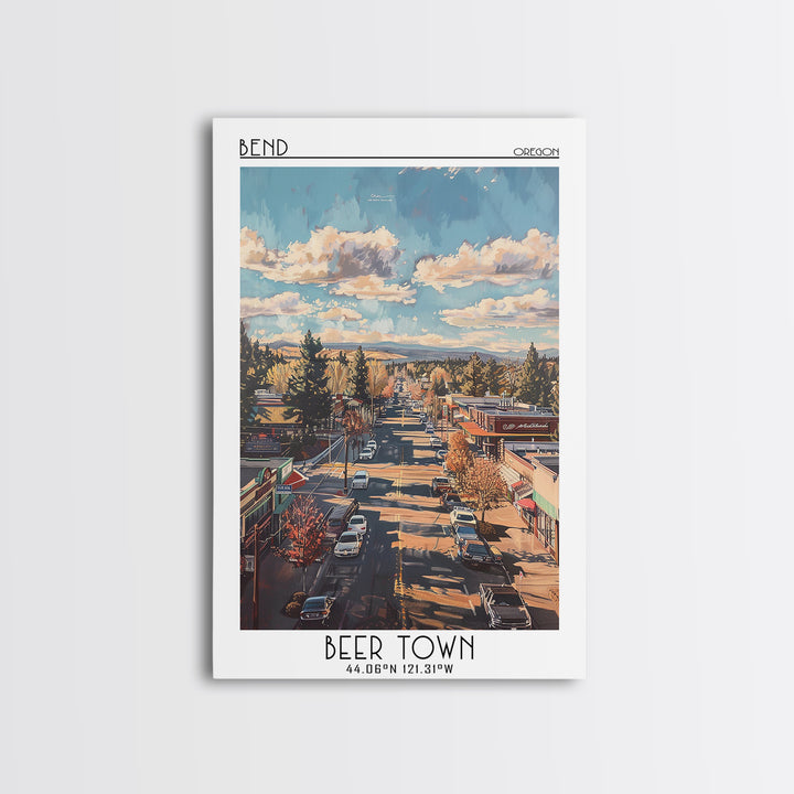 Bend Travel Poster, Canvas Print, Retro Wall Art, Travel Print, Fine Art Print, Vintage Travel, Travel Art Print, Vintage Travel Art
