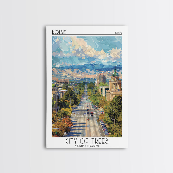 Boise Travel Poster, Canvas Print, Retro Wall Art, Travel Print, Gallery Wall Set, Art Print, Fine Art Print, Wall Art, Travel Decor