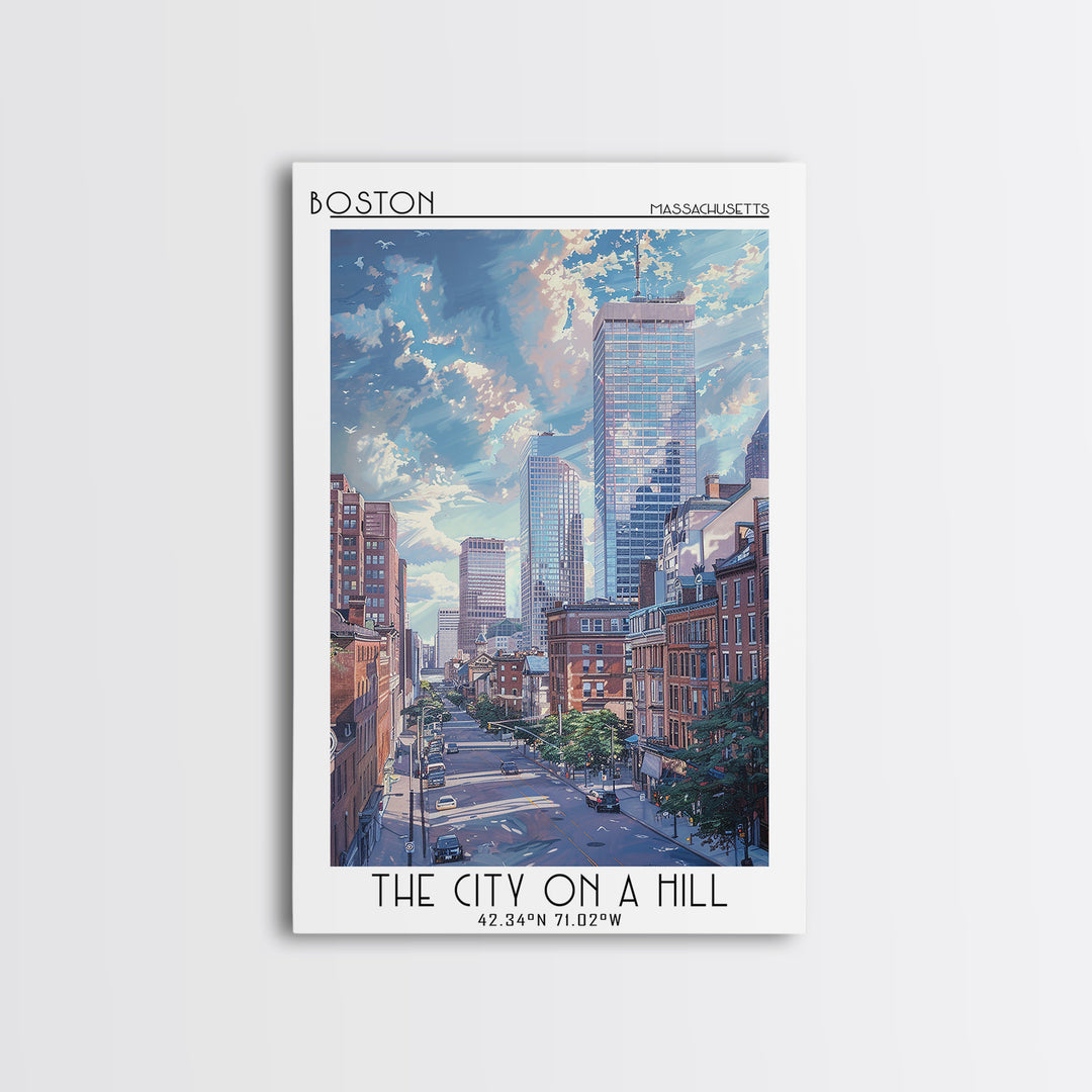 Boston Travel Poster, Canvas Print, Travel Wall Art, City Wall Art, Vintage Travel, Poster Art, City Travel Poster, Travel Art Print