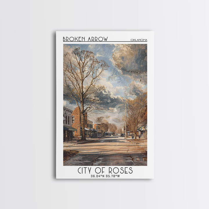 Broken Arrow Travel Poster, Framed Canvas Print, Travel Prints, Landscape Art, Modern Wall Decor, Travel Posters, City Travel Poster