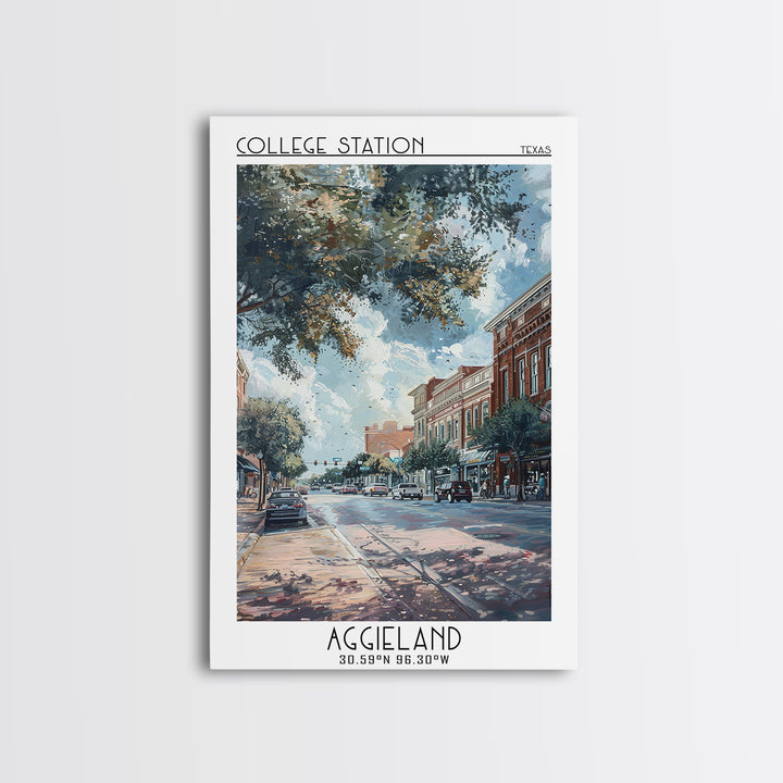 College Station Travel Poster, Canvas Print, Travel Wall Decor, Minimalist Poster, Retro Travel Poster, Poster Print, City Art Print