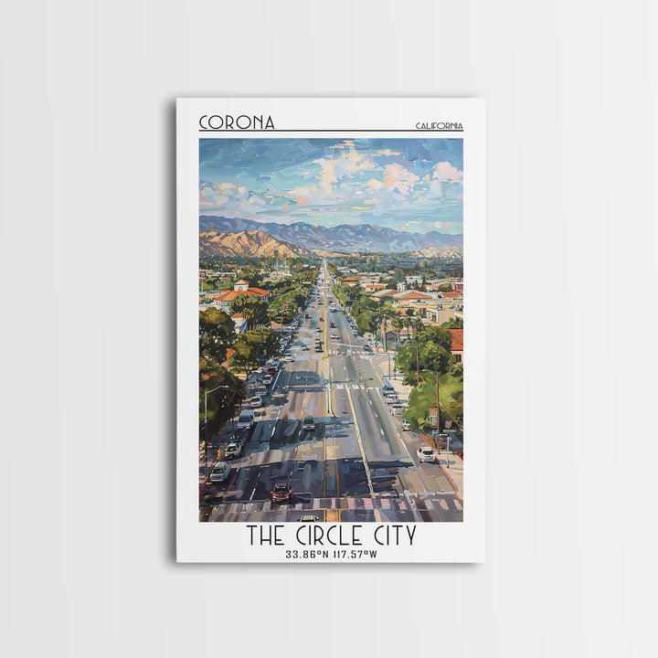 Corona Travel Poster, Canvas Print, Poster Print, Travel Wall Art, Travel Wall Decor, Home Decor, Retro Travel Poster, City Wall Art