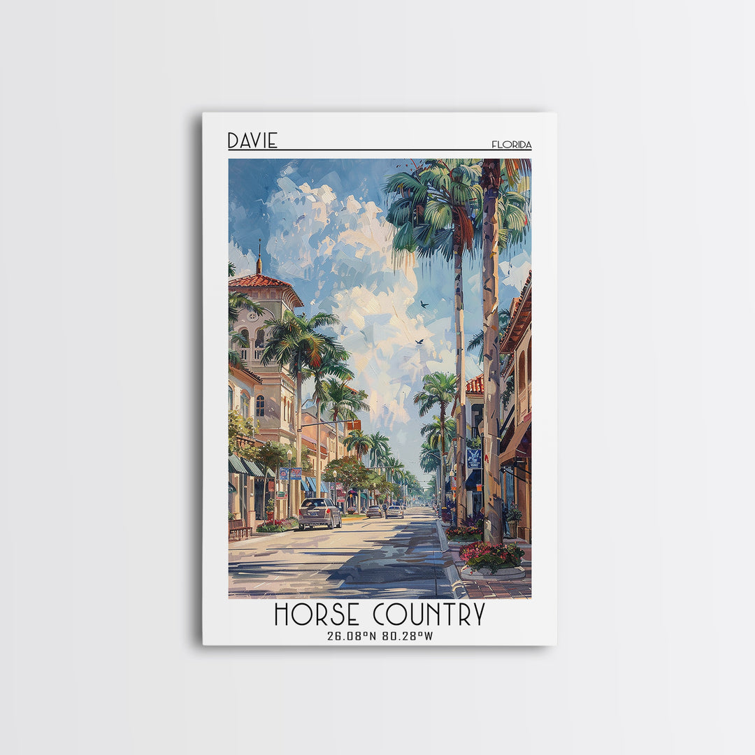 Davie Travel Poster, Canvas Print, Poster Print, Travel Wall Art, Travel Art Print, Living Room Wall Art, Home Decor, Retro Wall Art