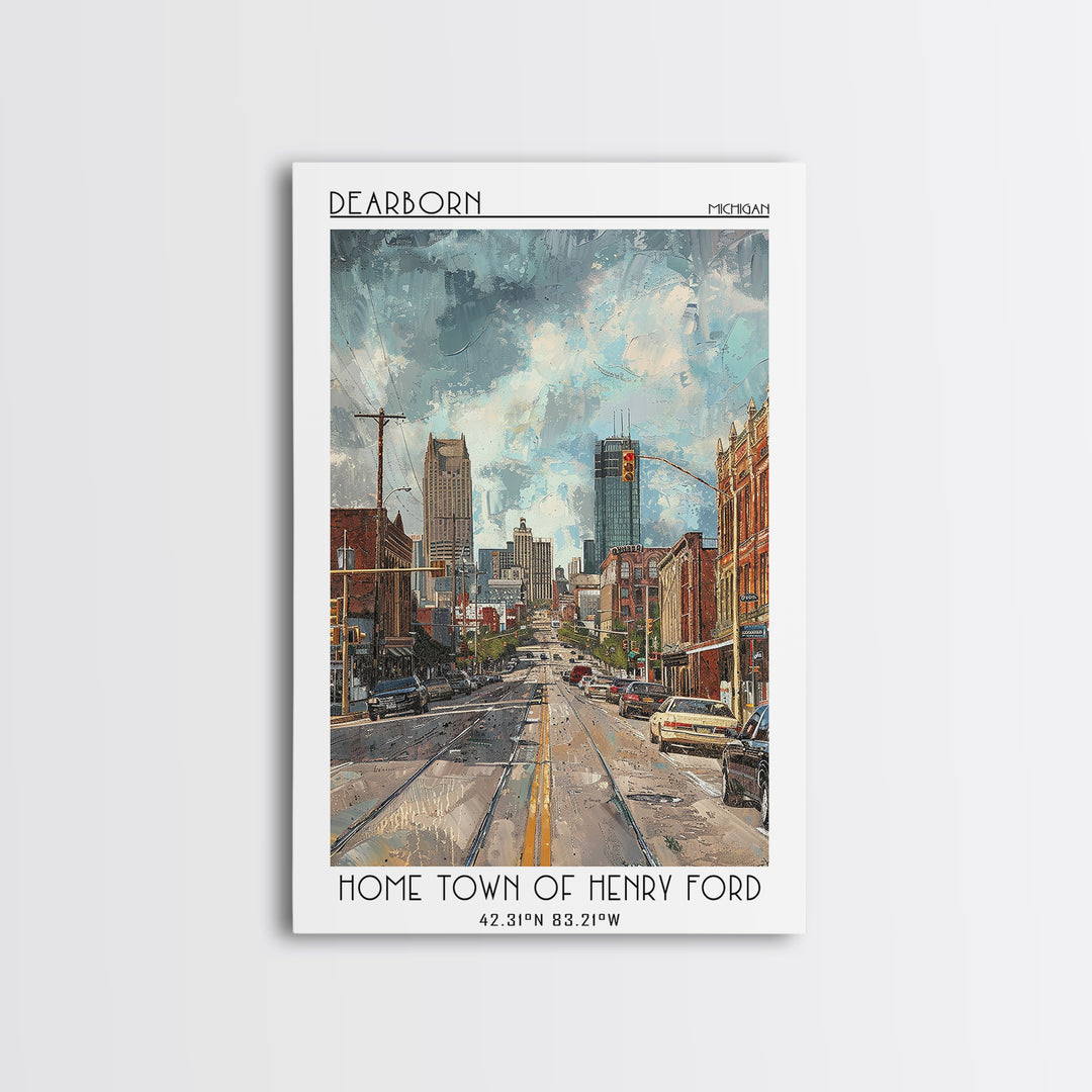 Dearborn Travel Poster, Canvas Print, Vintage Travel Print, City Wall Art, Vintage Posters, Travel Posters, Wall Art, Vintage Poster