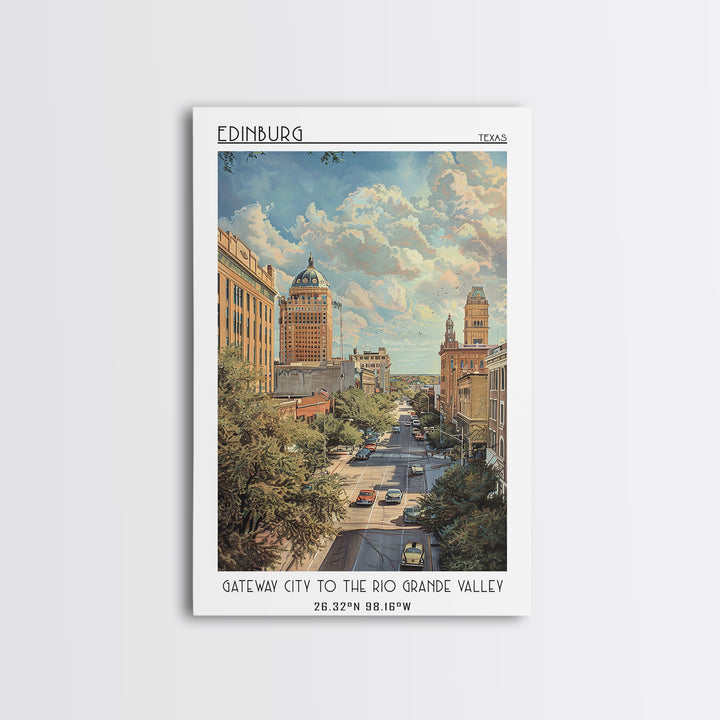 Edinburg Travel Poster, Framed Canvas Print, City Travel Poster, Travel Wall Art, Poster Print, Fine Art Print, Living Room Wall Art