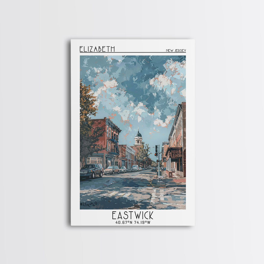 Elizabeth Travel Poster, Canvas Print, City Travel Poster, Travel Wall Art, Colorful Wall Art, Living Room Wall Art, Wanderlust Gift